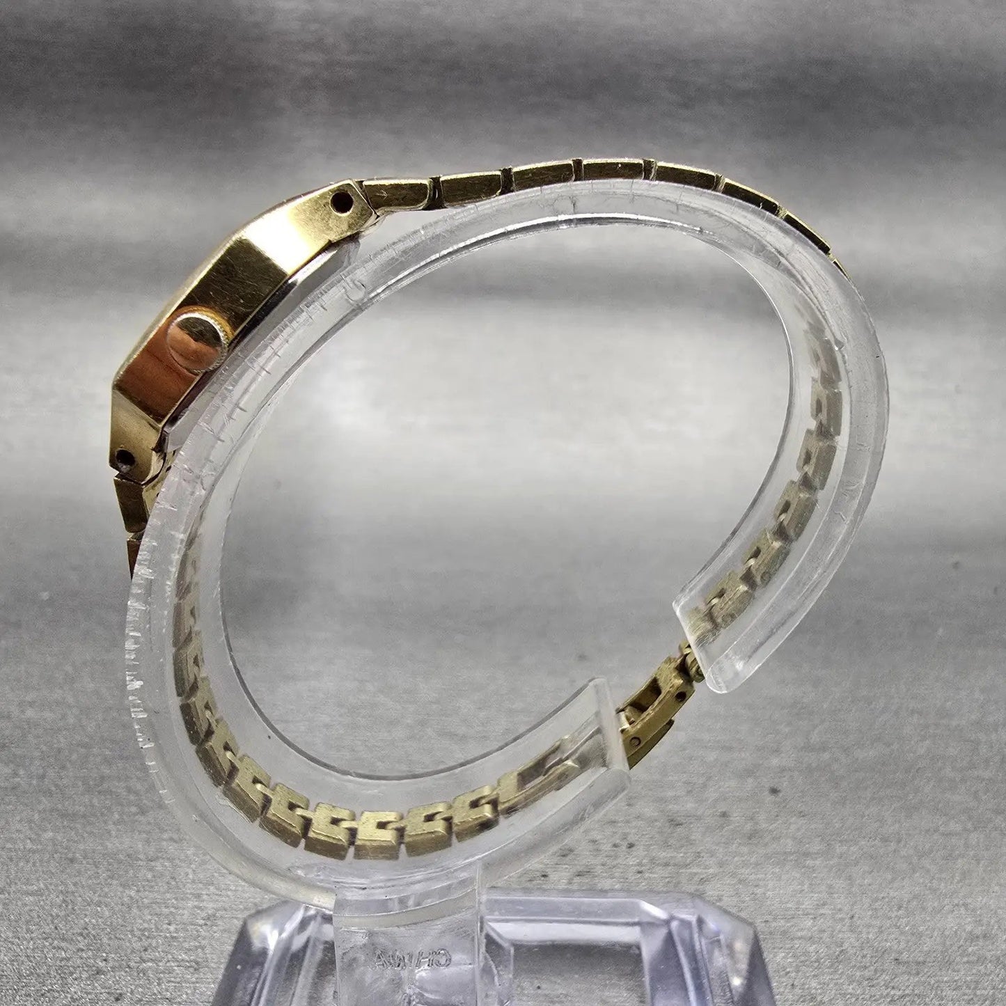 Seiko Watch Women 17mm Gold Dial Gold Tone Hexagon 1400-5319 New Battery Vintage6