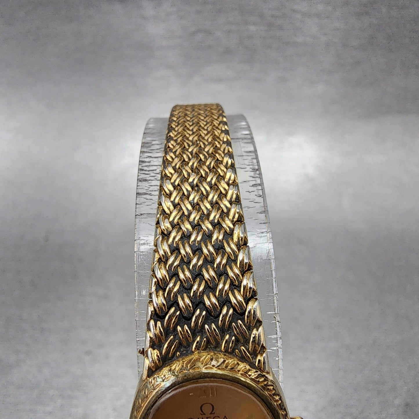 Omega De Ville Watch Women 16mm Gold Dial Gold Plated 791.0896 New Battery VTG4