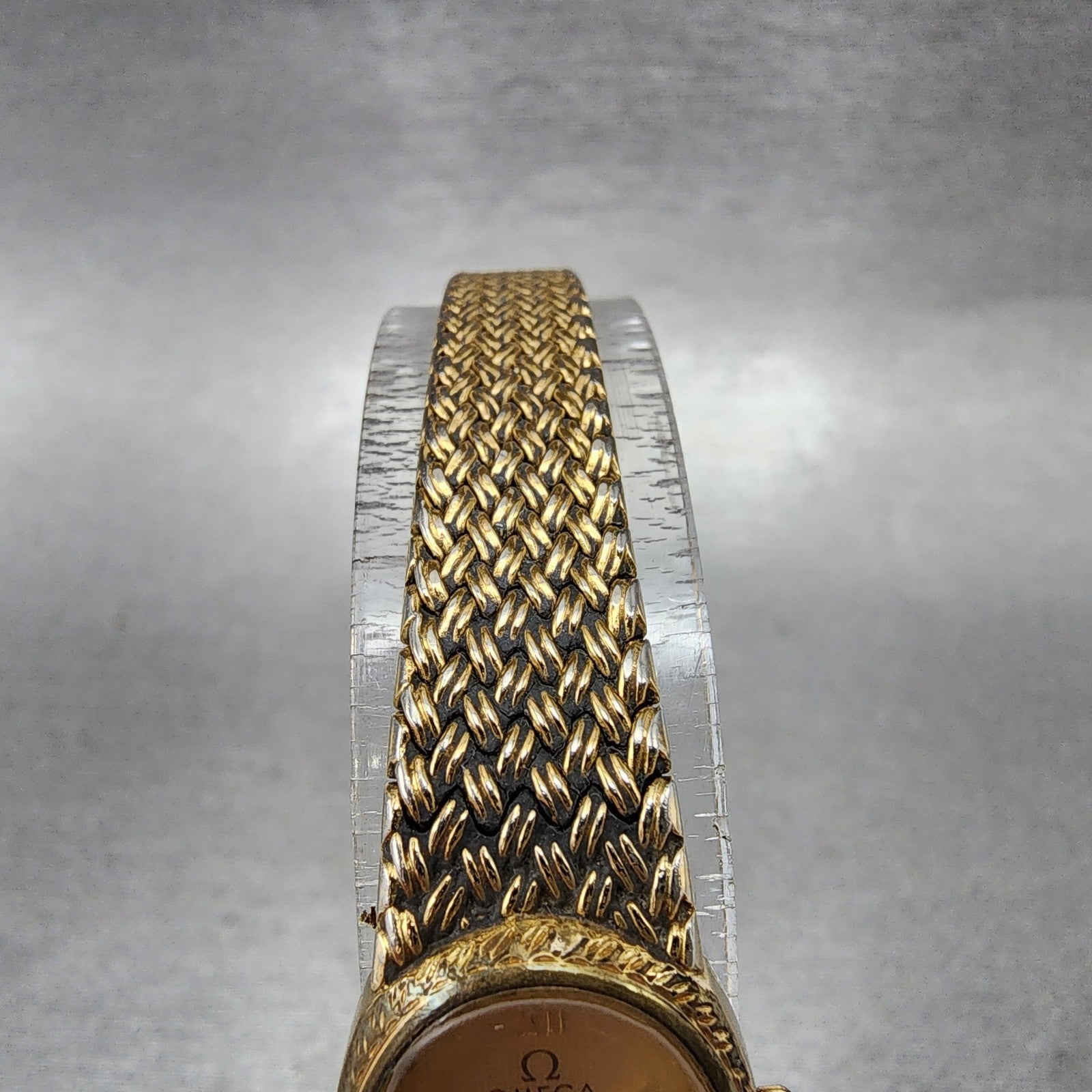 Omega De Ville Watch Women 16mm Gold Dial Gold Plated 791.0896 New Battery VTG4