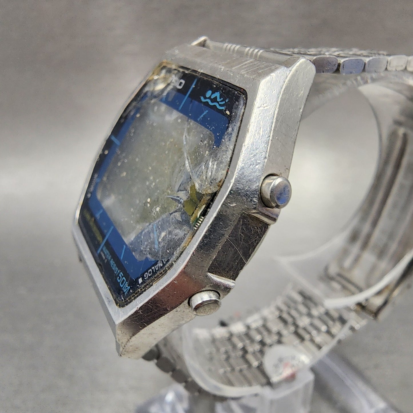 Casio AA92W Thunder Watch Men 35mm Digital Silver Tone Alarm Chrono READ!!!2