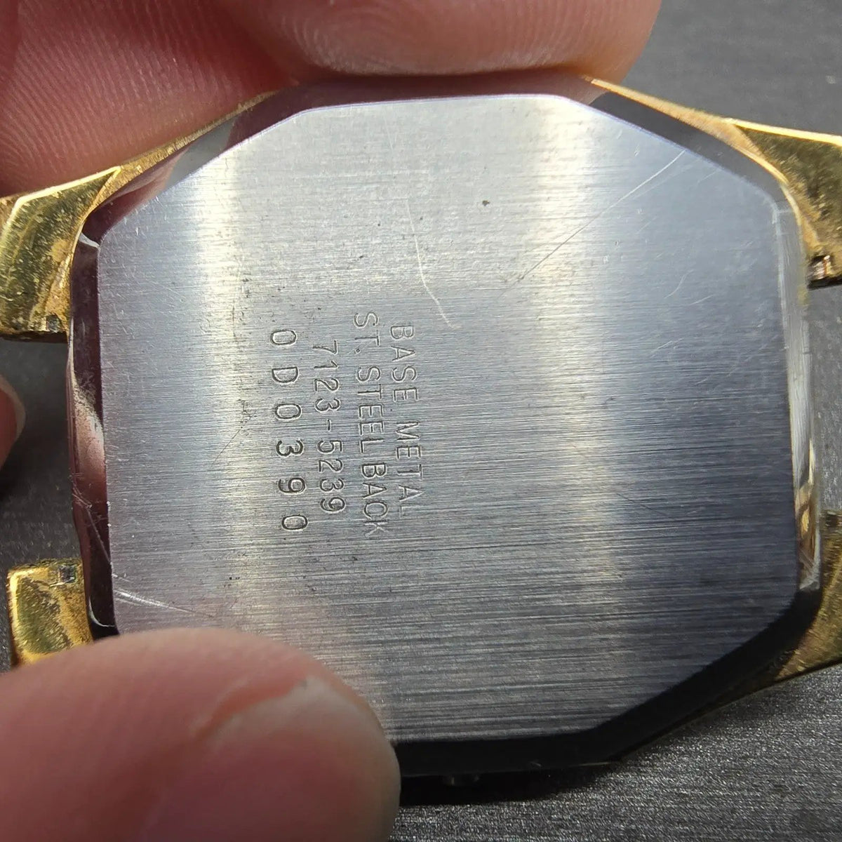 Seiko Watch Case Gold Tone Rectangle 7123-5239 31mm Vintage11