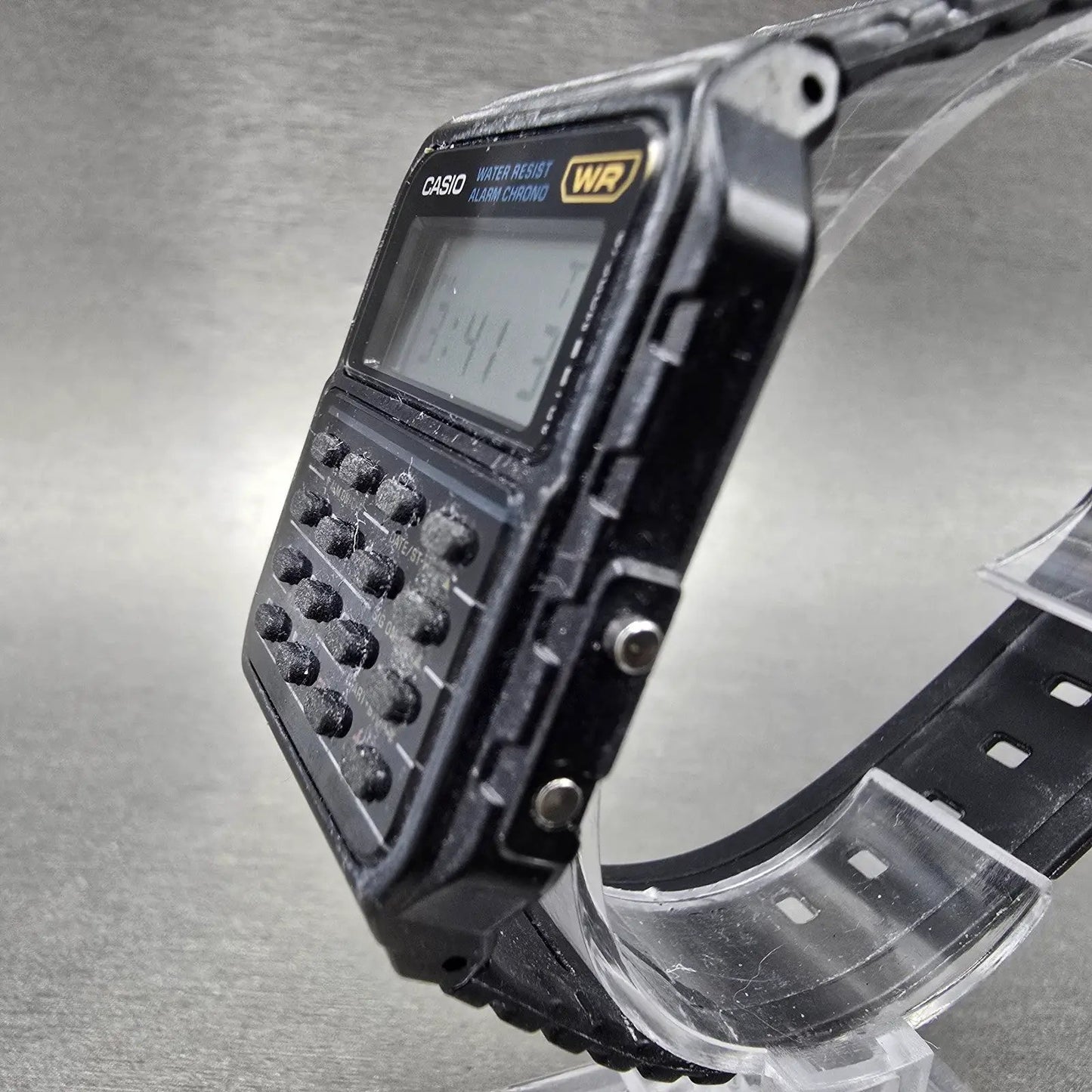 Casio Calculator CA-53W Watch Men 34mm Black Alarm Chronograph New Battery AB2