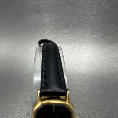 Citizen CQ Watch Women 17mm Black Dial Gold Tone Octagon 5920S49810 New Batt4