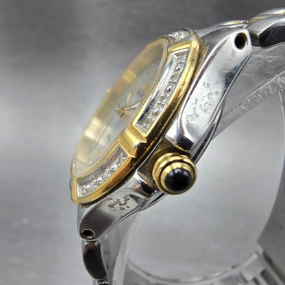 Citizen Eco-Drive Rivia Watch Women 27mm MOP Dial Two Tone Diamonds EW0894-57D2