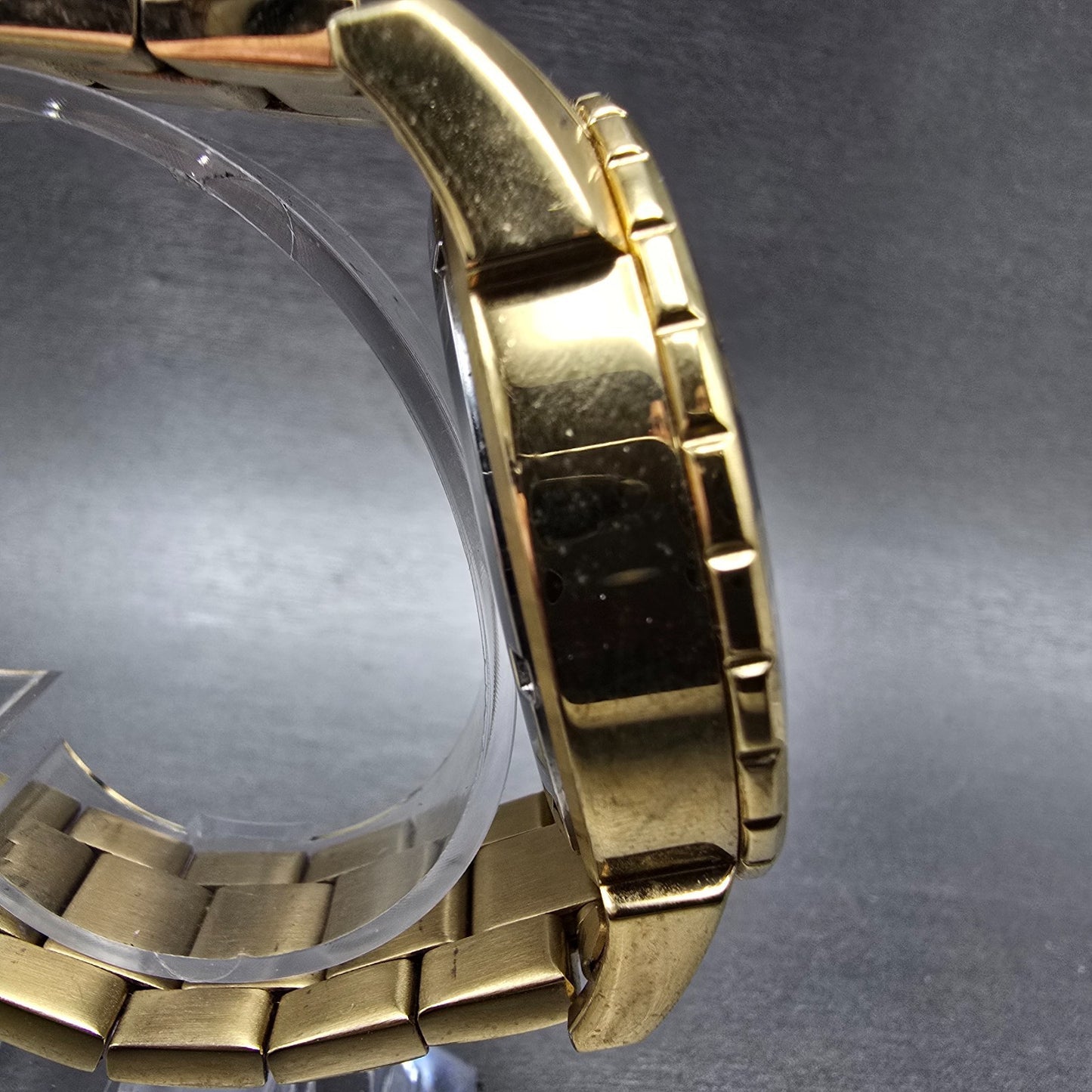 Invicta Chronograph Dive Watch Men 46mm Champagne Dial Gold Tone Date New Batt3