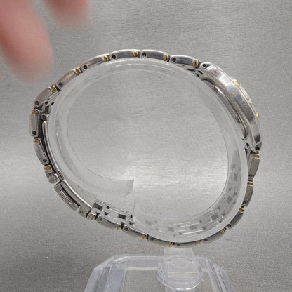 Seiko Watch Women 26mm Blue Dial Two Tone Date Round V7820779 New Battery8