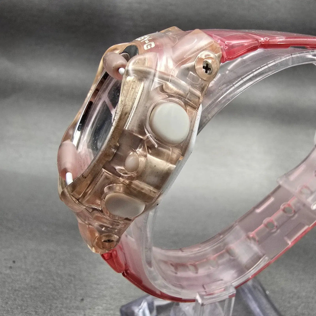 Casio Baby-G GB-169U Watch Women 43mm Pink Dial Clear Case Chrono Alarm New Batt2