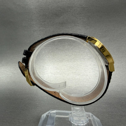 Movado Museum Watch Women 26mm Black Dial Gold Tone Round 88 A1 1837 New Battery8