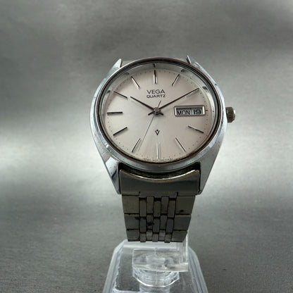 Citizen Vega Watch Men 34mm Silver Dial Silver Tone Daydate 1408-392001 PARTS6
