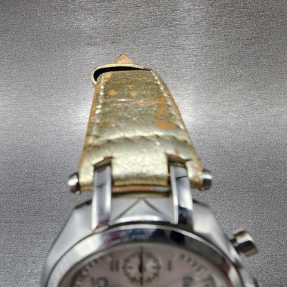 Michael Kors Chronograph Watch Women 36mm White Dial Silver Tone date New Batt4