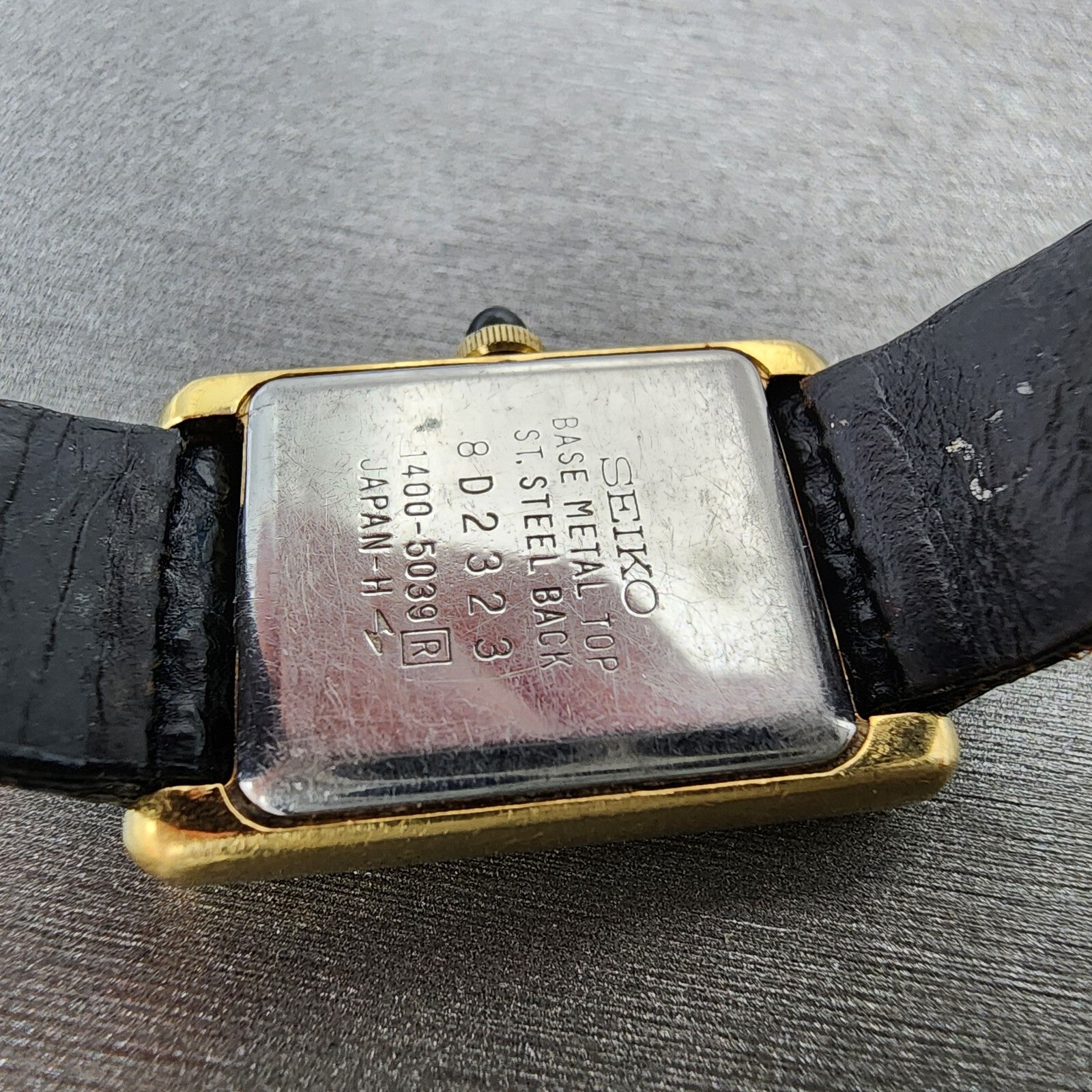 Seiko Tank Watch Women 18mm White Dial Gold Tone Rectangle 14005039 New battery9