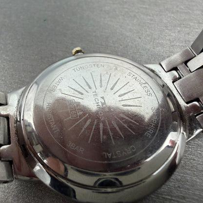 Technos Watch Men 35mm White Dial Two Tone Date Round T9158 New Battery9