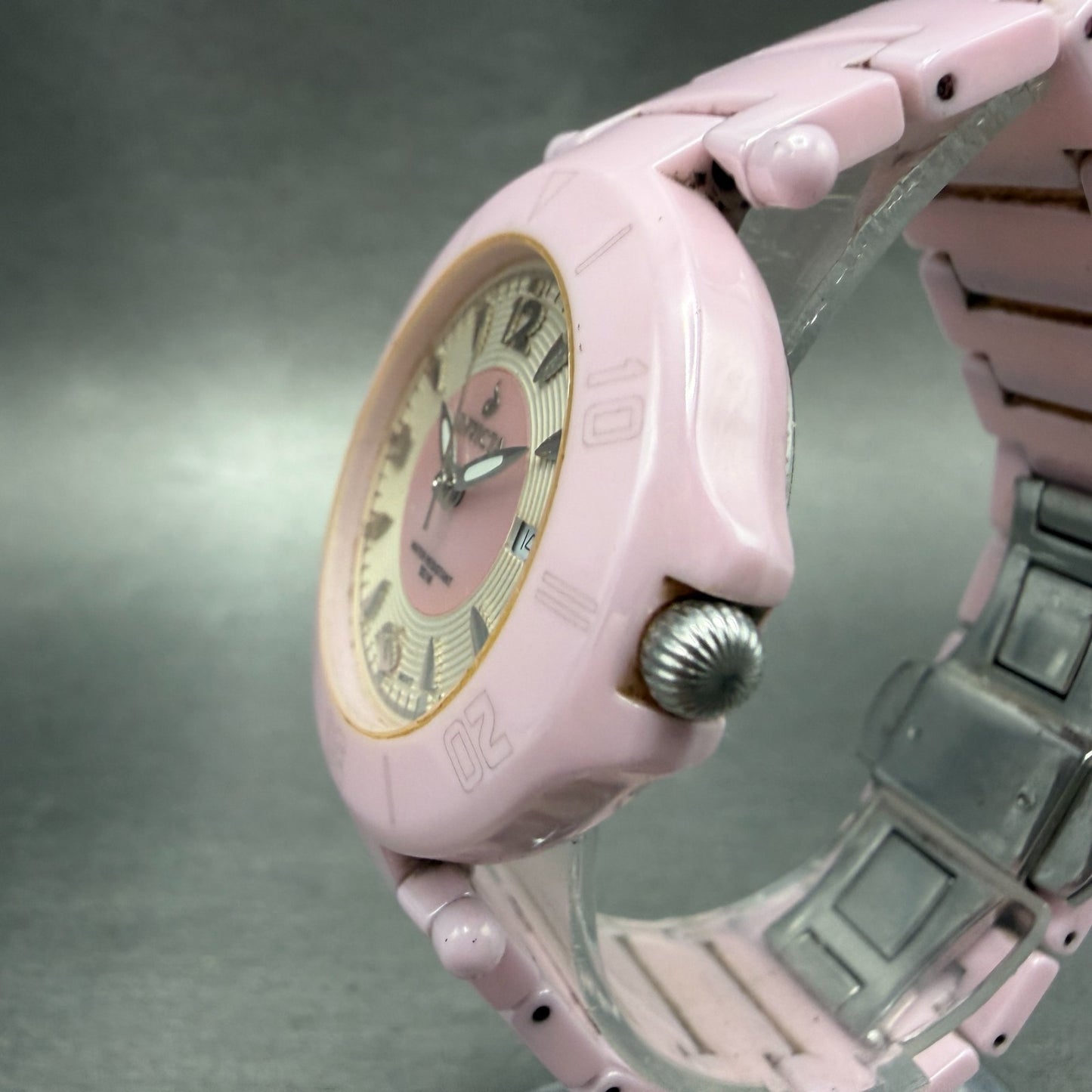 Invicta Watch Women 35mm Pink MOP Dial Pink Ceramic Case Round 3937 New Battery2
