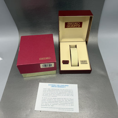 Seiko Watch Women 19mm White Dial Gold Tone Round V4010099 New Batt NOS W/Box13