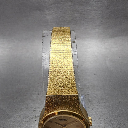 Seiko Watch Women 20mm Champagne Dial Gold Tone Round 8y210029 New Battery4