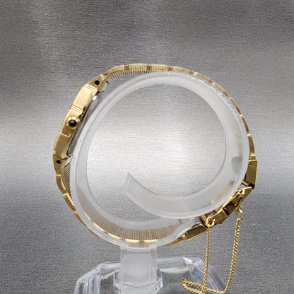 Seiko Watch Women 19mm Gold Dial Gold Tone Oval 14008519 New Battery8