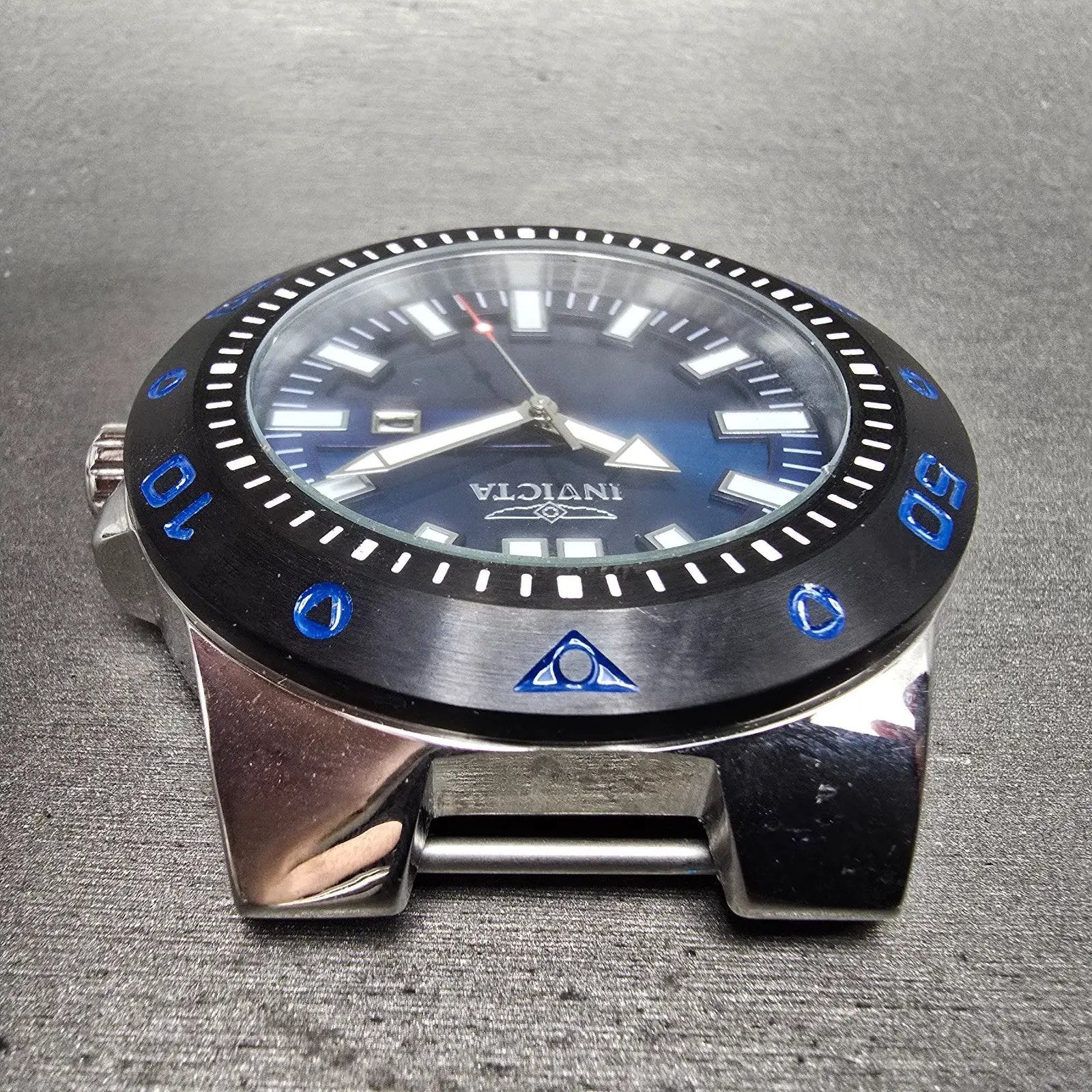 Invicta Pro Diver Watch Men 52mm Blue Dial Silver Tone Date 23482 New Battery4