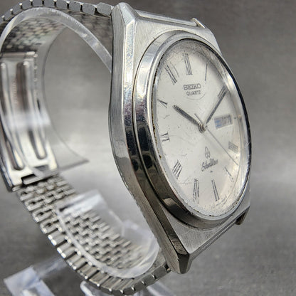 Seiko SilverWave Watch Men 35mm Silver  Dial Steel Daydate 59337020 New Battery3