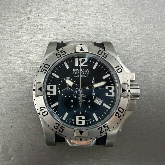 Invicta Excursion Chronograph Watch Men 50mm Black Dial Steel Date 6262 New Batt0