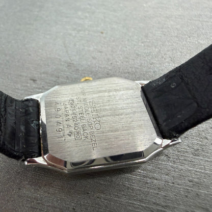 Seiko Tank Watch Women 20mm Silver Dial Two Tone Rectangle 7321-5240 New Battery9