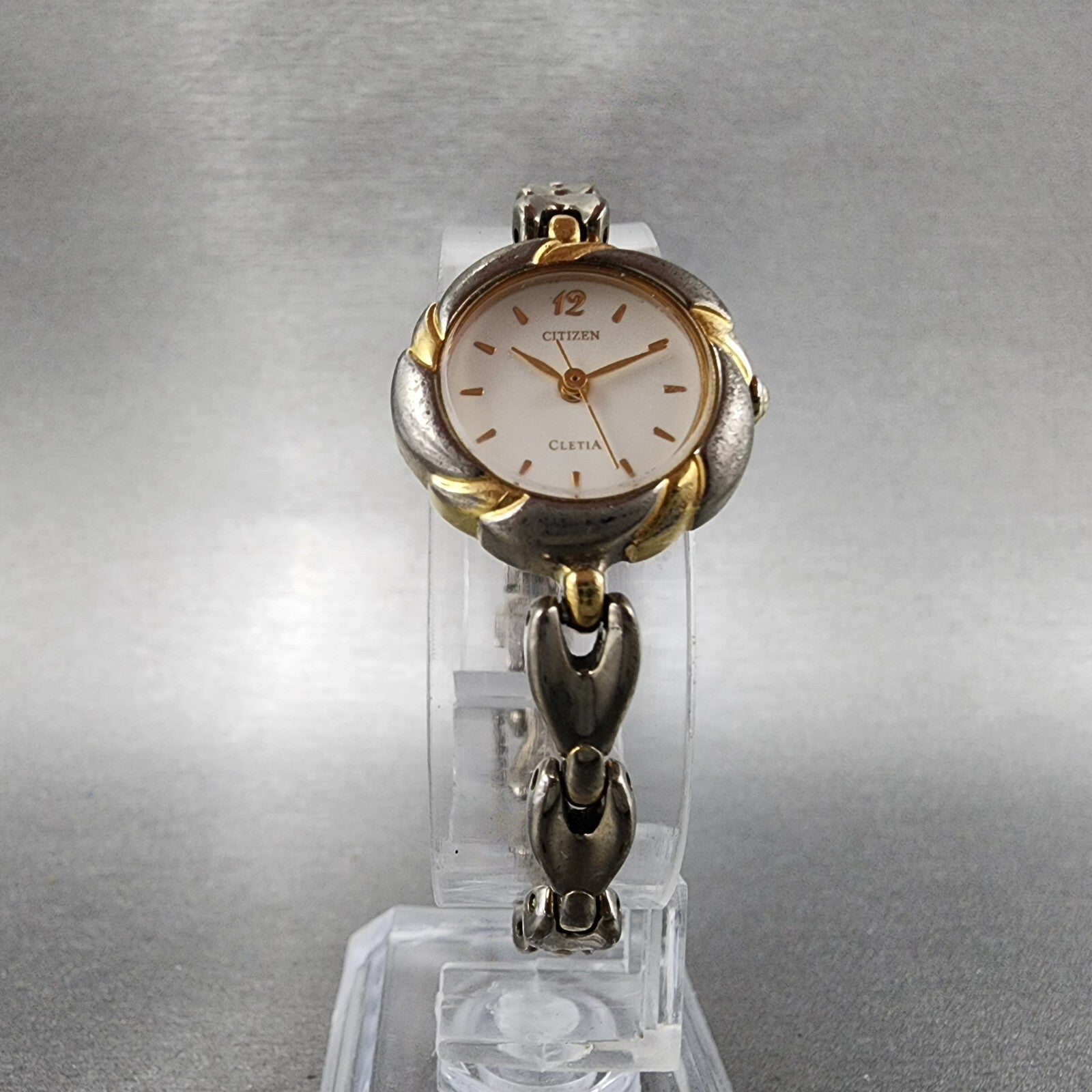 Citizen Cletia Watch Women 20mm White Dial Two Tone Round 5431K16873 New Batt5