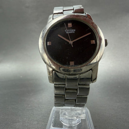 Citizen Watch Men 35mm Black Dial Silver Tone Round 1032-S77163 New Battery5