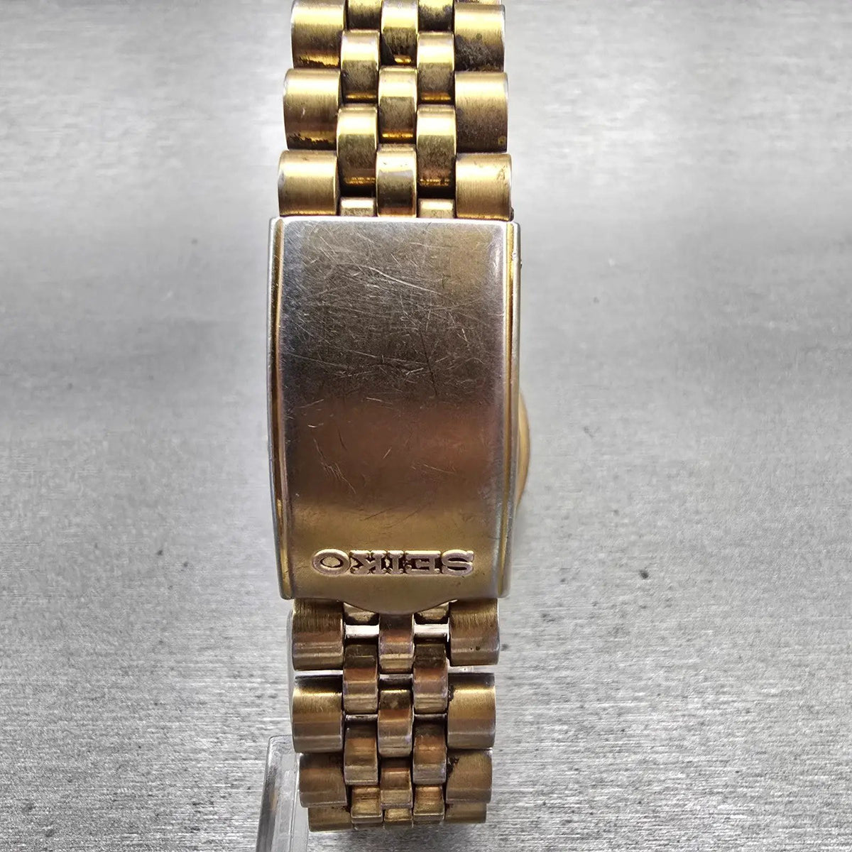 Seiko President Watch Men 36mm Black Dial Gold Tone Daydate 5Y23-8A69 New Batt7