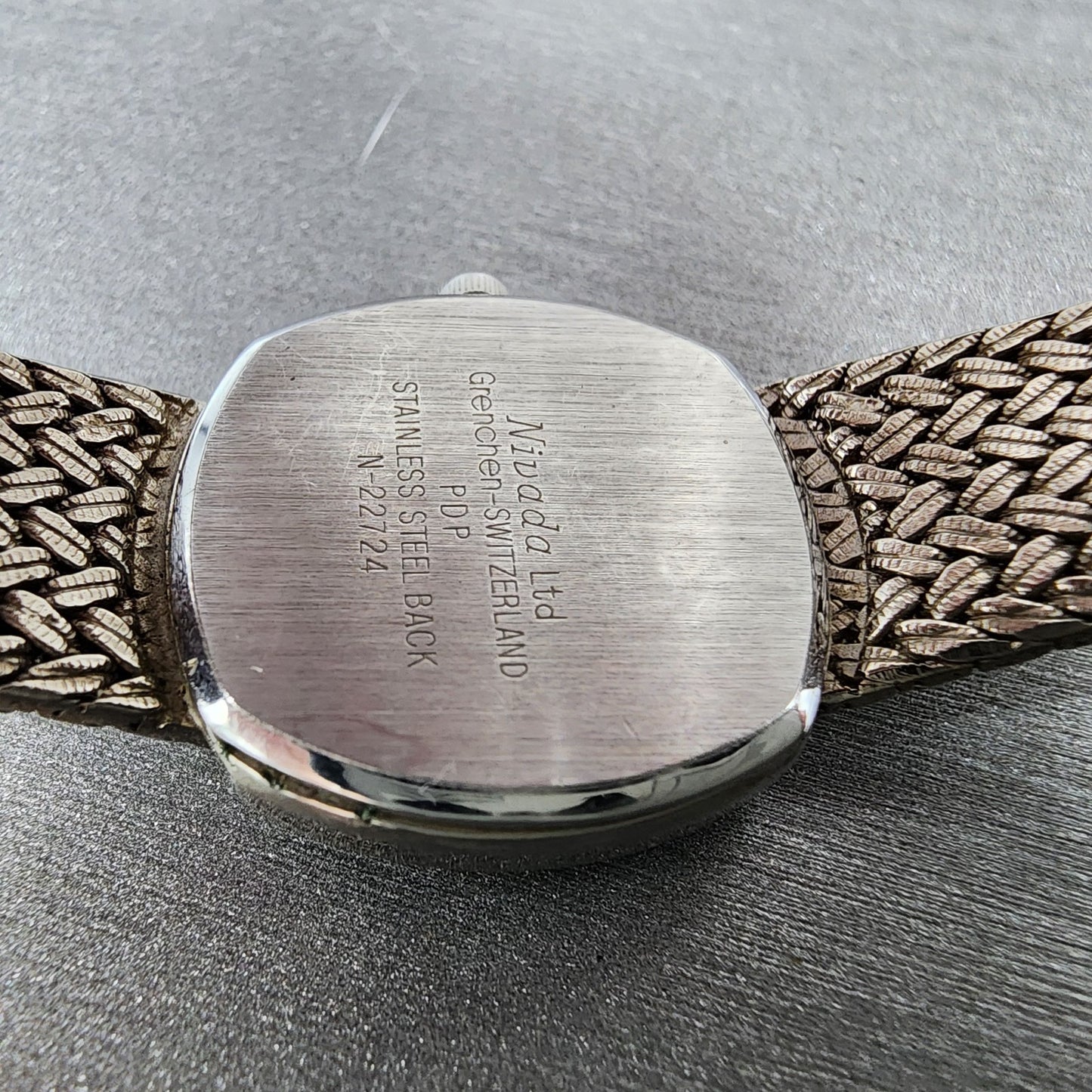 Nivada Watch Women 21mm Silver Dial Silver Tone Square N22724 New Battery7