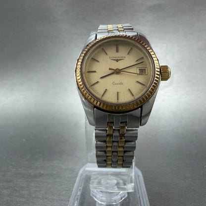 Longines Watch Women 26mm Champagne Dial Two Tone Date 152 1645 PARTS VTG6