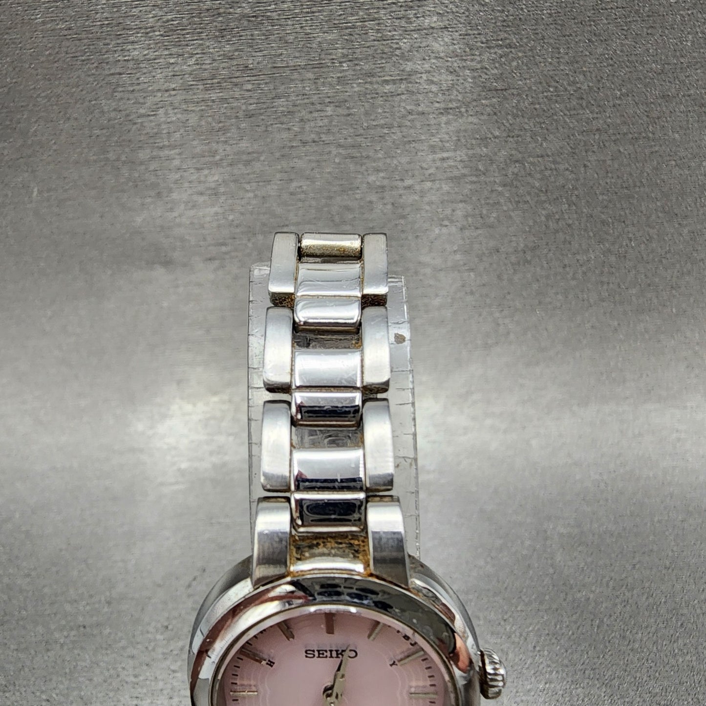Seiko Solar Watch Women 25mm Pink Dial Steel Round Atomic 1B210AM0 Works5