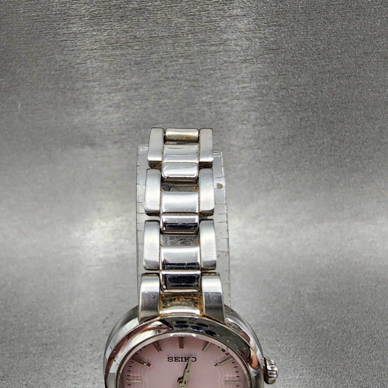 Seiko Solar Watch Women 25mm Pink Dial Steel Round Atomic 1B210AM0 Works5