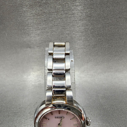 Seiko Solar Watch Women 25mm Pink Dial Steel Round Atomic 1B210AM0 Works5