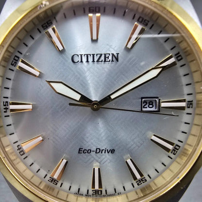 Citizen Eco-Drive Watch Men 41mm Silver Dial Two Tone Date BM7534-59A PARTS2