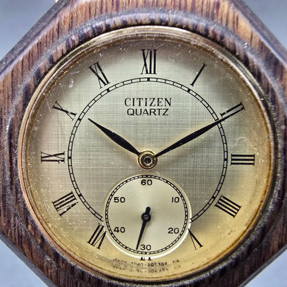 Citizen Watch Men 35mm Champagne Dial Brown Tone Octagon 2040-203704 New Battery1