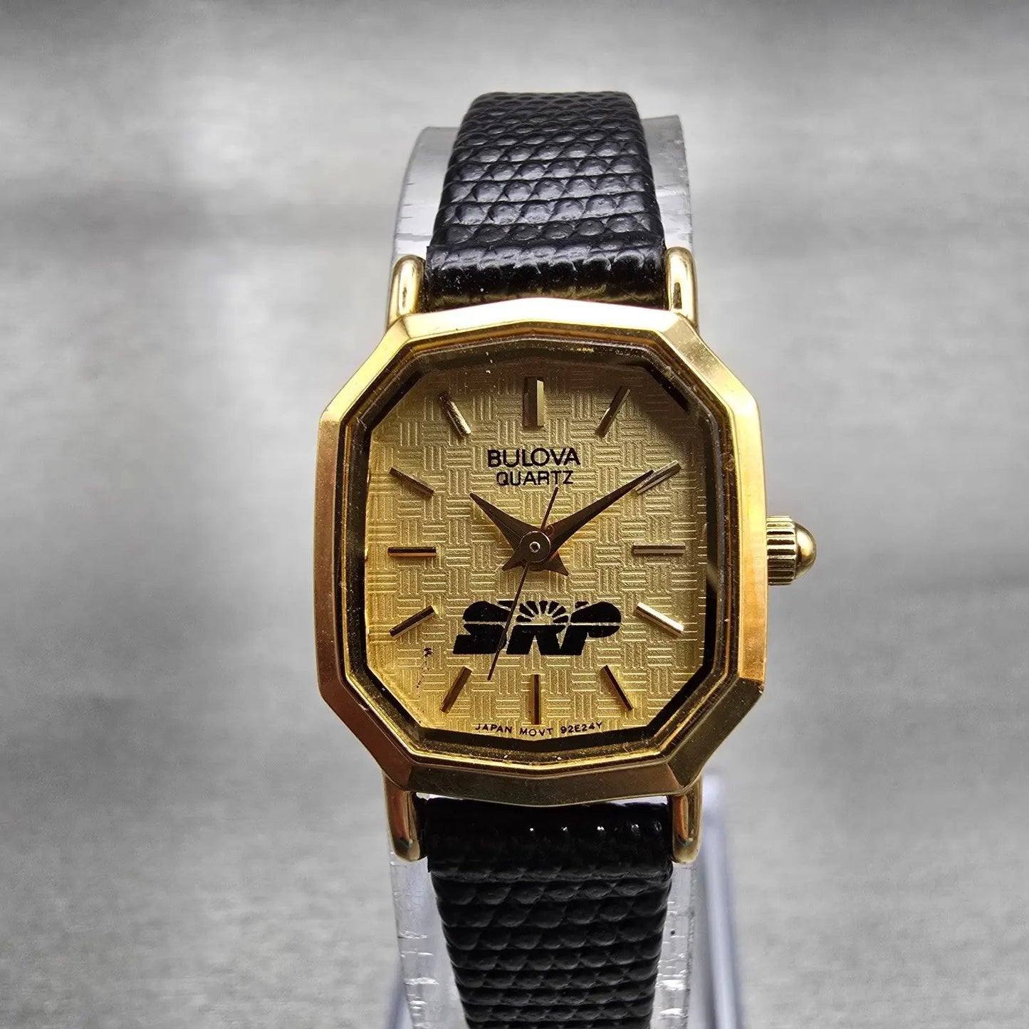 Bulova Watch Women 18mm Gold Dial Gold Tone Octagon 92E24Y New Battery Vintage0