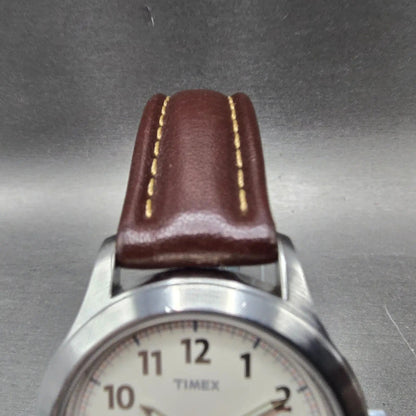 Timex Easy Reader Watch Men 36mm White Dial Silver Daydate Indiglo New Battery4