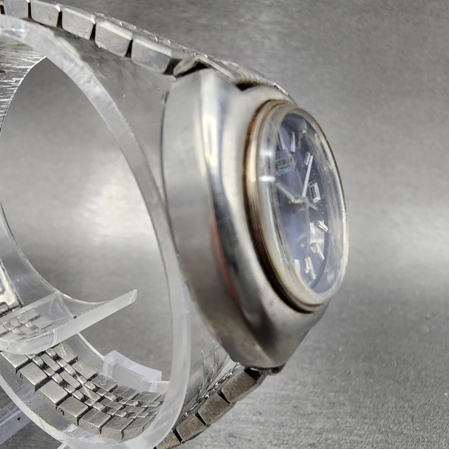 VTG Seiko Automatic Watch Women 27mm Blue Dial Steel Daydate 22057000 PARTS4