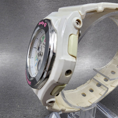 Casio BabyG Watch Women 38mm White Dial White Case Round BGA101 New Battery2