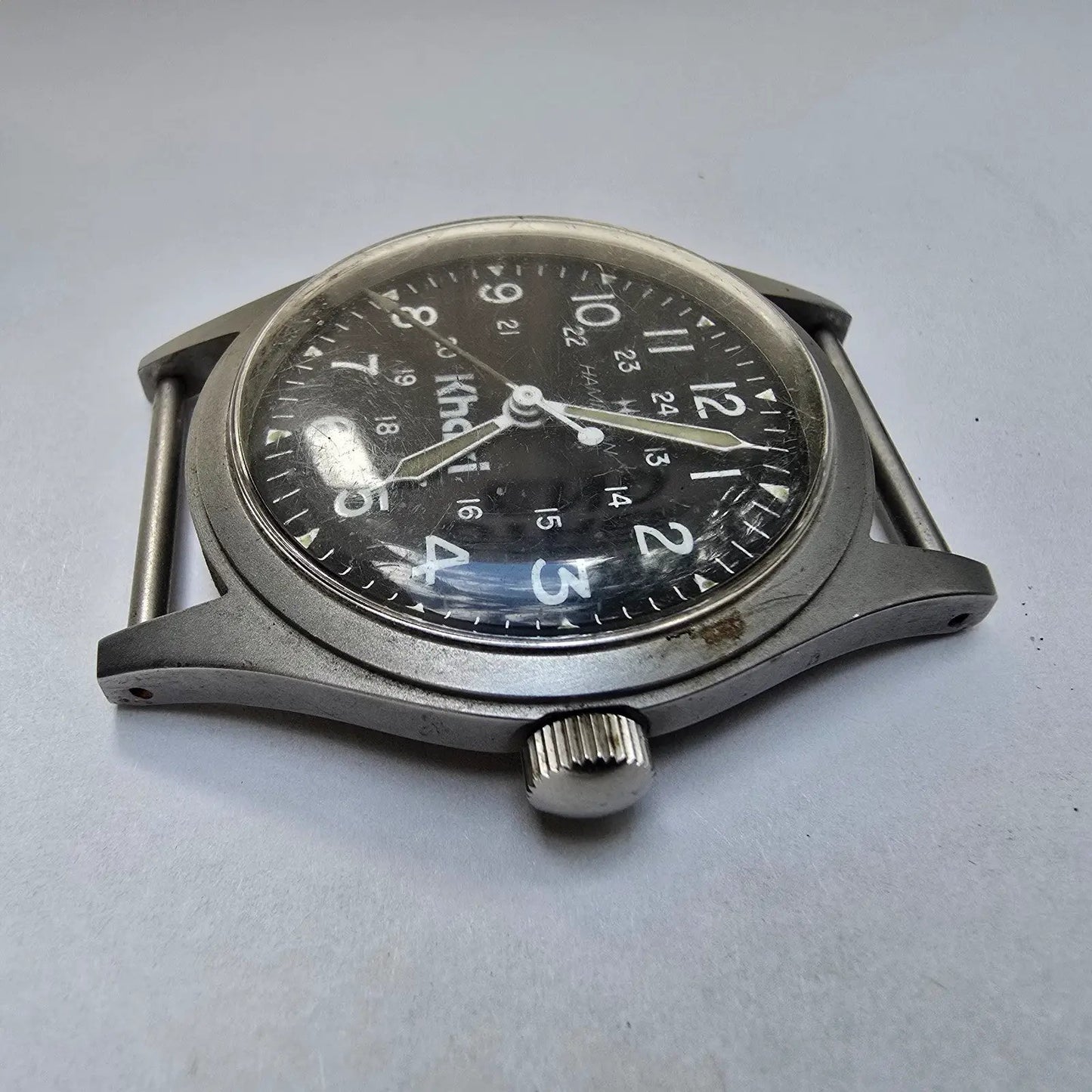 Hamilton Khaki Watch Men 33mm Black Dial Gray Tone Manual Wind 9415 PARTS7