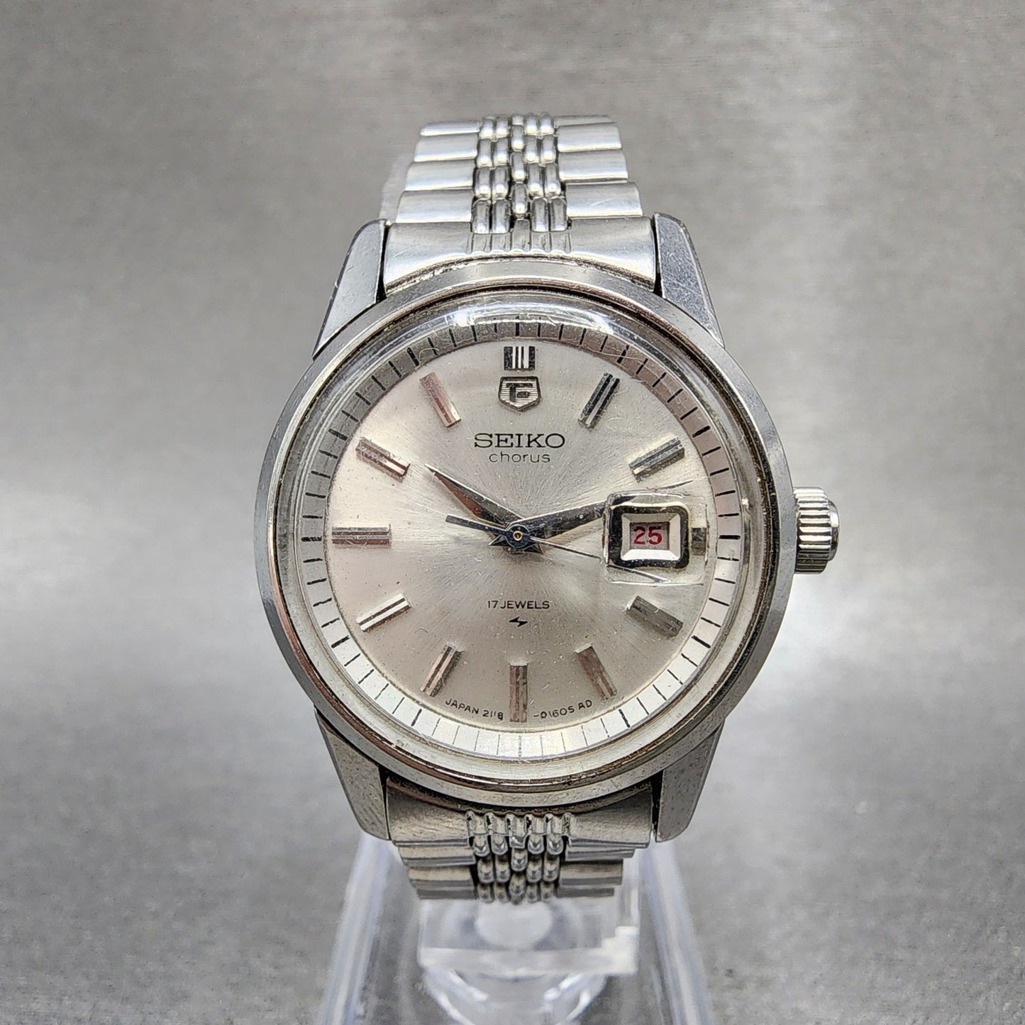 Seiko Chorus Watch Women 26mm Silver Dial Silver Tone Date 21180230 Manual Runs0