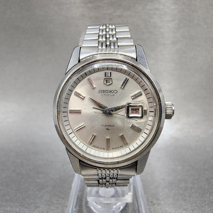 Seiko Chorus Watch Women 26mm Silver Dial Silver Tone Date 21180230 Manual Runs0