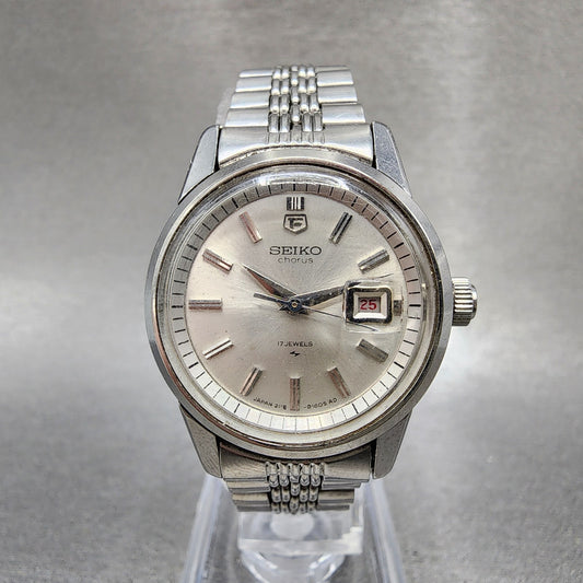 Seiko Chorus Watch Women 26mm Silver Dial Silver Tone Date 21180230 Manual Runs0