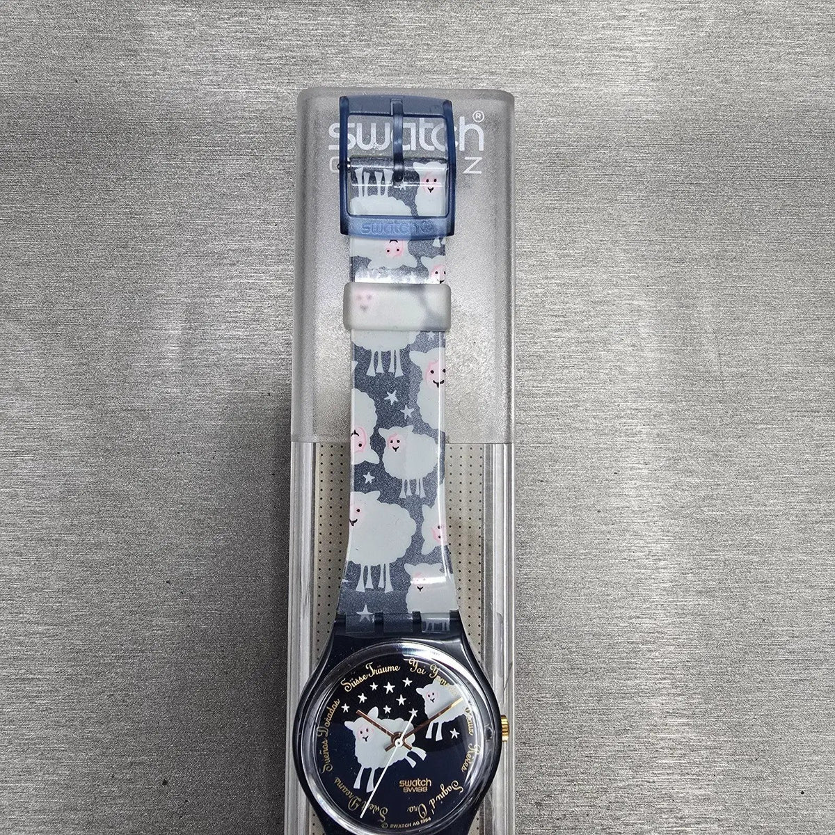 Swatch Black Sheep Watch Men 34mm Blue Dial Blue Case GN150 New Battery NOS2