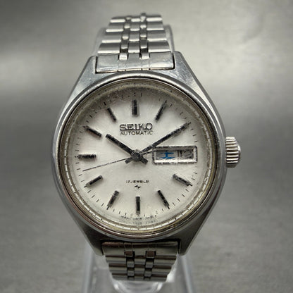 Seiko Automatic Watch Women 25mm Silver Dial Silver Tone Daydate 2206-0480 PARTS0