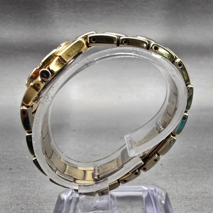 Seiko Watch Women 21mm MOP Dial Two Tone Gemmed Round 1N00-0FC0 New Battery VTG6
