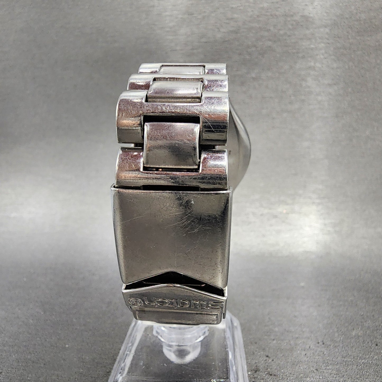 Swatch Irony Happy Joe Watch Men 37mm Gray Dial Steel Date Round New Battery NG17