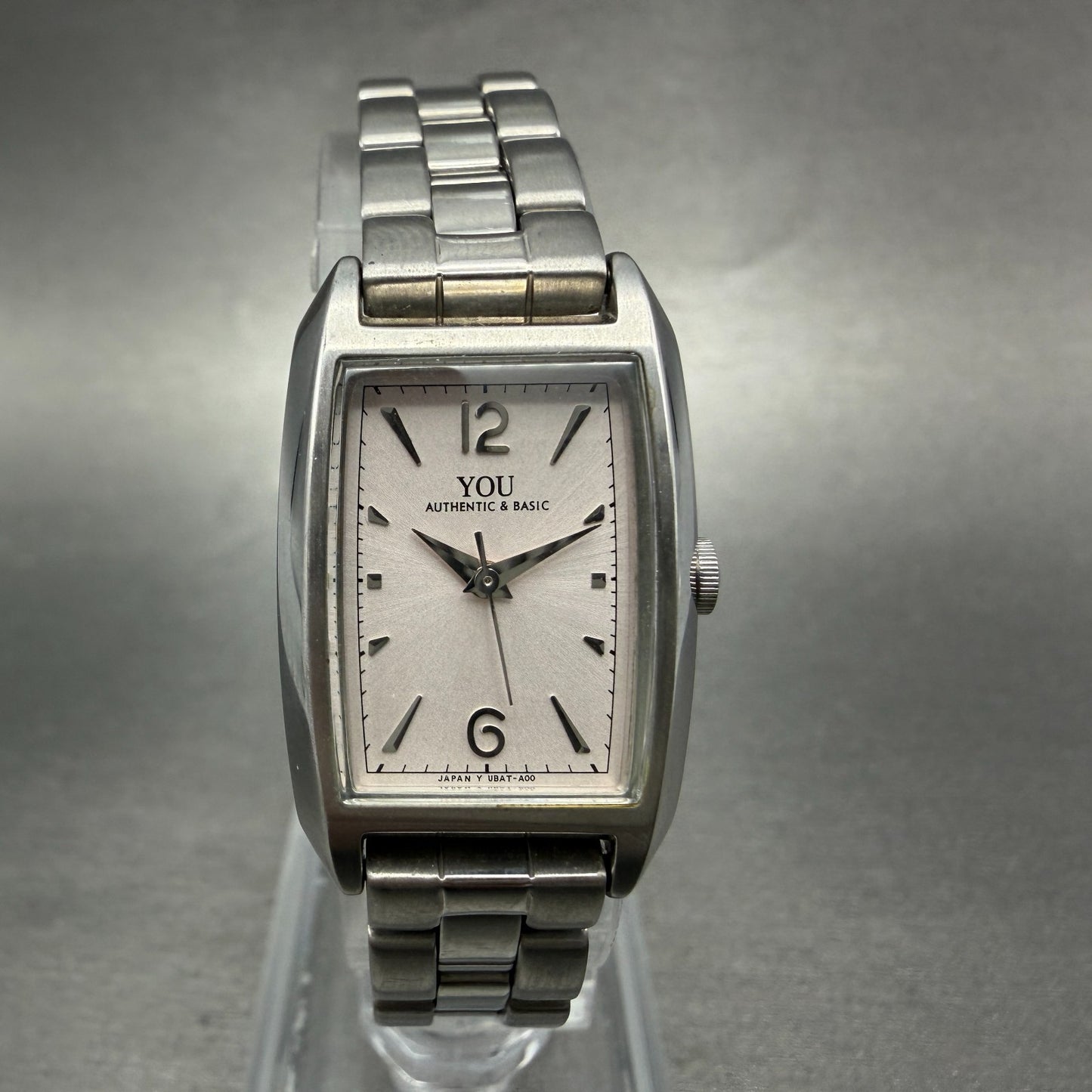 Orient You Tank Watch Women 19mm Silver Dial Silver Tone Rectangle New Battery0