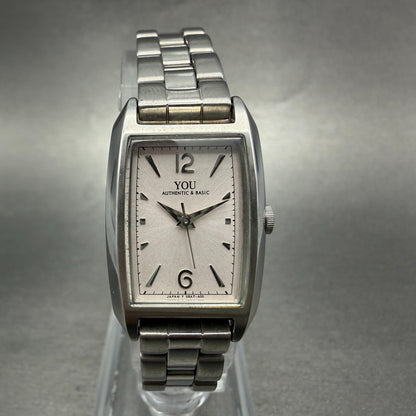 Orient You Tank Watch Women 19mm Silver Dial Silver Tone Rectangle New Battery0
