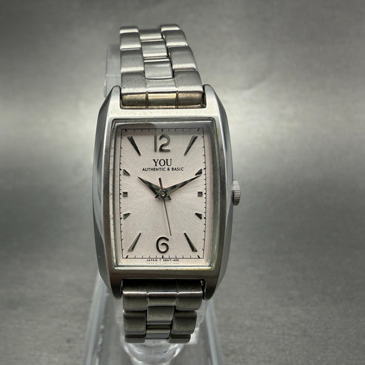 Orient You Tank Watch Women 19mm Silver Dial Silver Tone Rectangle New Battery0