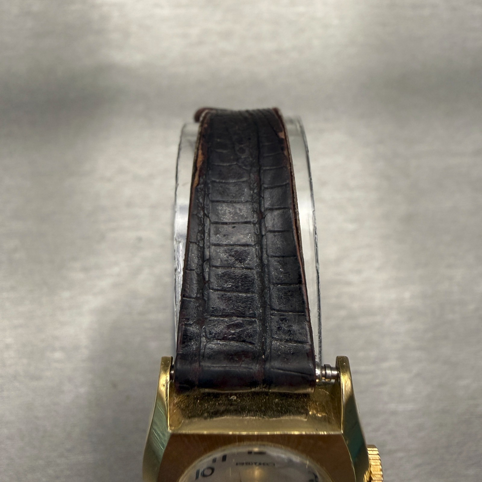 Seiko Hi-Beat Watch Women 22mm Silver Dial Gold Tone Date Rectangle 2202-70294